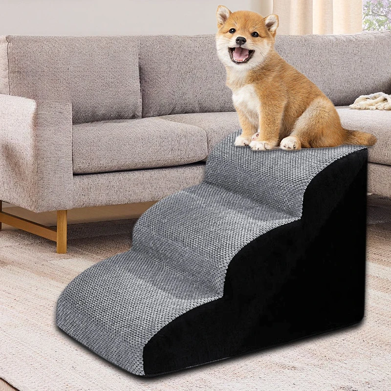 Rampa de segurança para animais de estimação com 1-3 degraus para cães, gatos e ursos de pelúcia, escadas laváveis para sofá-cama, fácil de montar, escada pequena