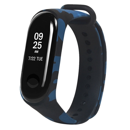 For Xiaomi Mi Band 4 strap camouflage silicone wrist strap replacement Strap for xiaomi mi band 3/4 smart bracelet printing band: Camouflage Blue