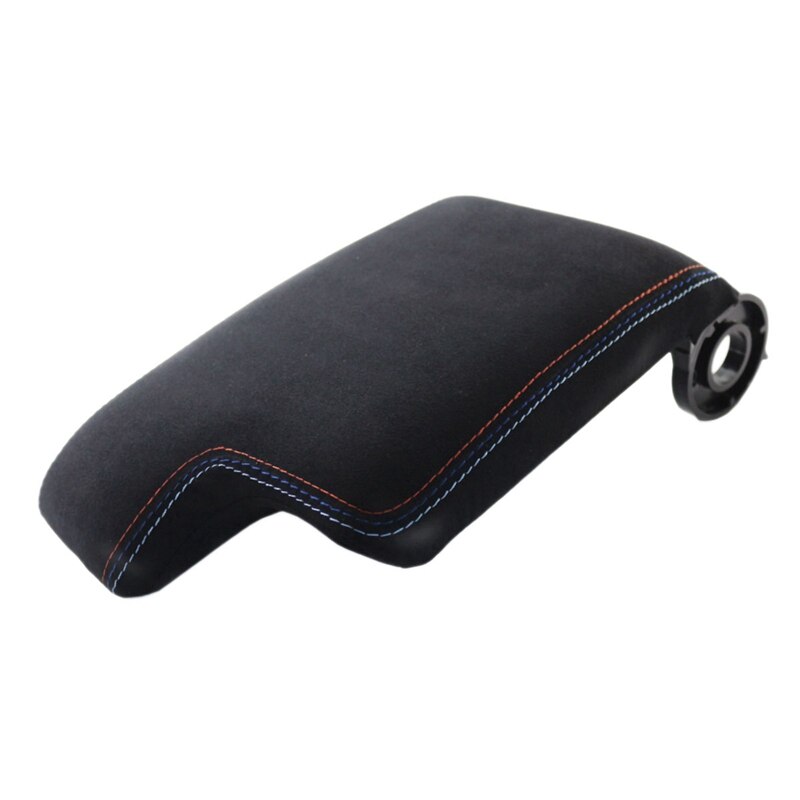 Zwart Suede Armsteun Doos Center Console Deksel Cover Opbergdoos Voor Bmw E46 3 Serie 1999-2004