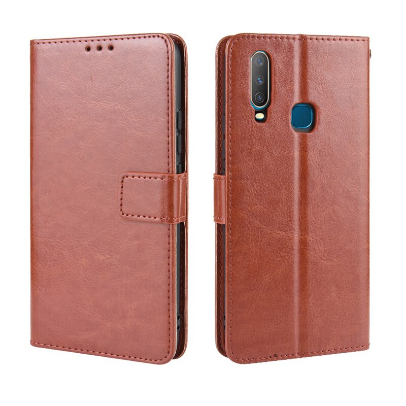 VIVO Y11 Case For VIVOY11 Case Wallet PU Leather Protective Phone Case On VIVO Y11 Y 11 Y12 Y15 Y17 VIVOY11 Case Flip Cover: VIVO Y17 / Brown