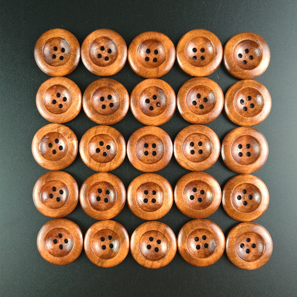 4 gaten 20 stuks ronde houten knopen diy kleding kleding naaien decoratieve knopen 25mm(1 ") scrapbooking knopen voor kleding