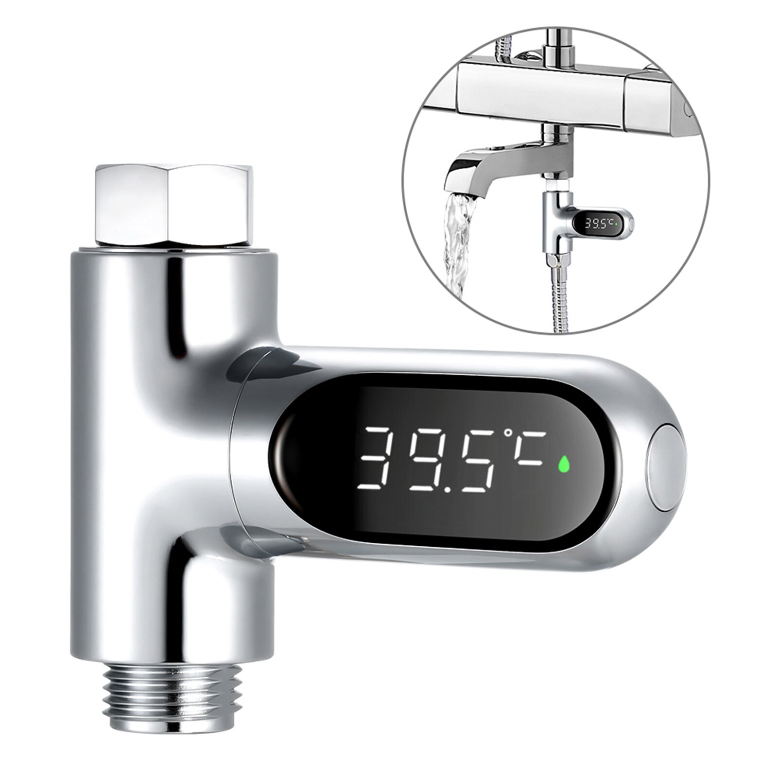 LED Display Water Meter Digital Shower Thermometer Bath Temperature Monitor Water-temperature Measuring Instrument 5~85℃ Range