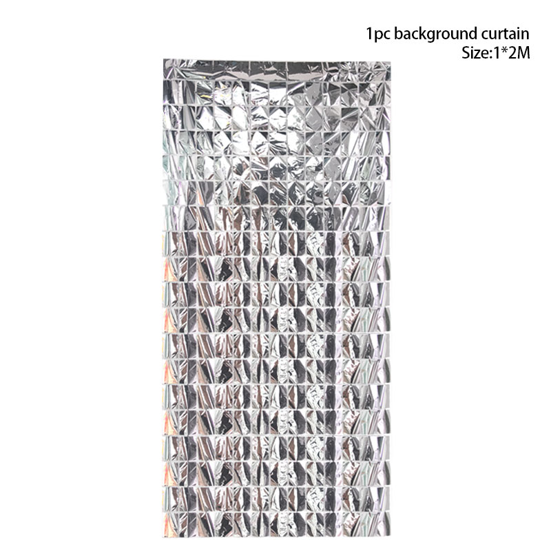 1*2M Glitter Sequin Backdrop Curtain for Wedding Party Decor rose gold Foil Tinsel Curtain Baby Shower Birthday Party Background: silver
