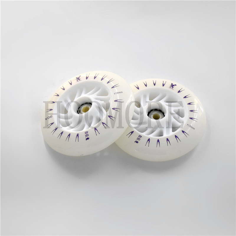 Ruedas de patinaje de velocidad con luz LED, 110mm, blanco, azul, verde, morado, rosa, patines de velocidad en línea de colores, 110, celda magnética, flash brillante 6/8