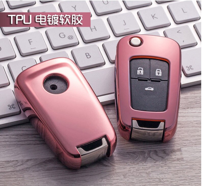 TPU Car Key Protection Case Key Cover Shell For Chevrolet Camaro Cruze Equinox Impala Malibu GMC Terrain Buick LaCrosse: A-pink4