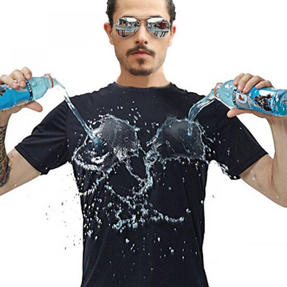 Anti-Dirty Waterproof Men T-Shirt Hydrophobic Stainproof Breathable Antifouling Quick Dry Work Safety Clothing