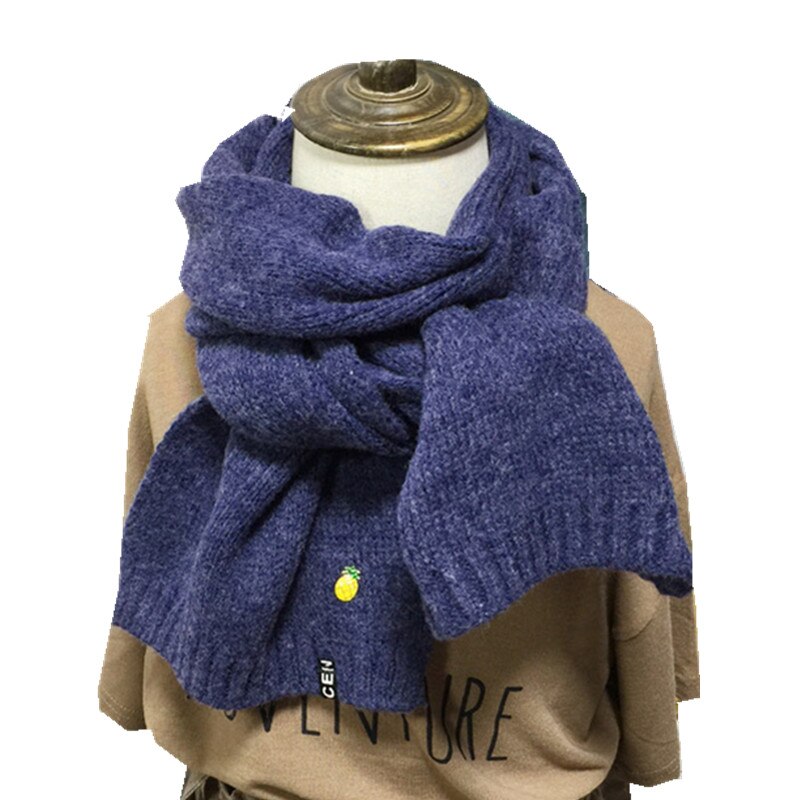 17 Colors Autumn Winter Children Immitation Cashmere Scarf Boys Girls Shawl Warm Thicken Kids Neckerchief Children Bufandas: navy