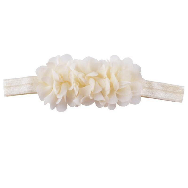 Chiffon Kant Bloem Baby Hoofdband Leuke Meisje Hoofdbanden Kids Meisjes Haarband Haarband Accessoires Hoofddeksels Pasgeboren Head Band: beige