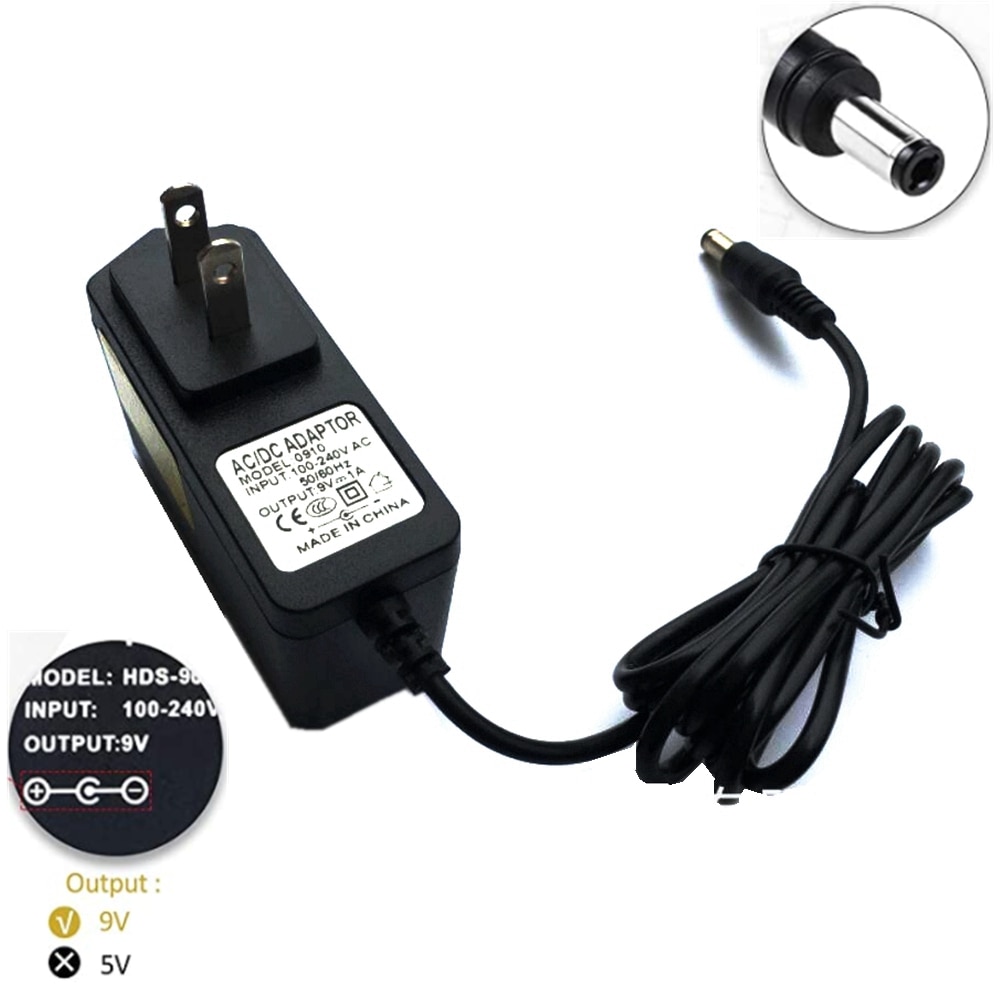 Adaptador de 9V1A Para pedales de guitarra Zoom AD-16, G1on, G1Xon, G2Nu, G2.1Nu, G3, G3X, G5, G1N, G1XN, AD-0006A/D, RhythmTrak RFX-300