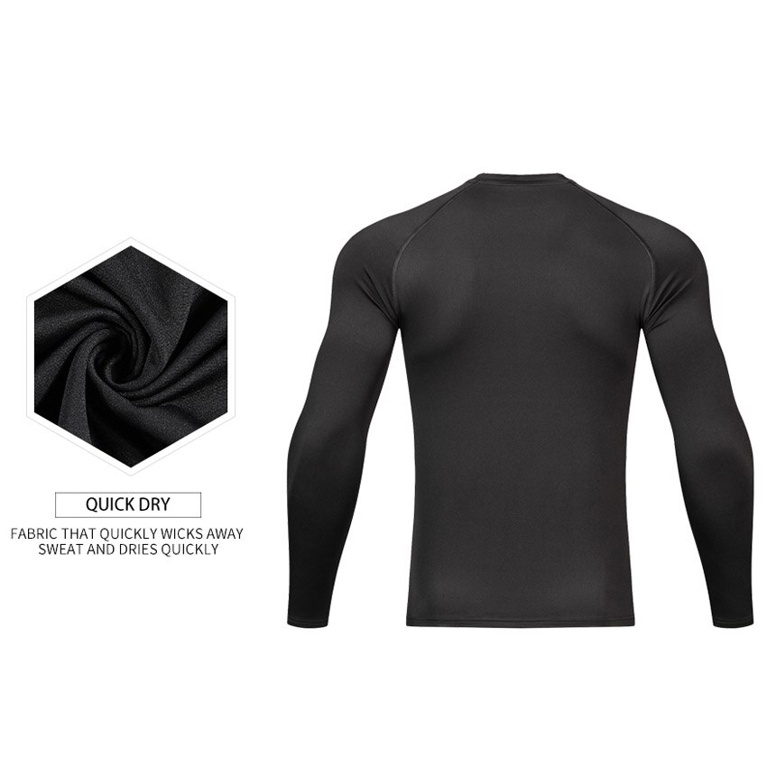 Outto Männer der Basis Schicht Radfahren Warme Lange Sleeve Crew Thermische Fitness Lauf Gym Compression Top N59Y