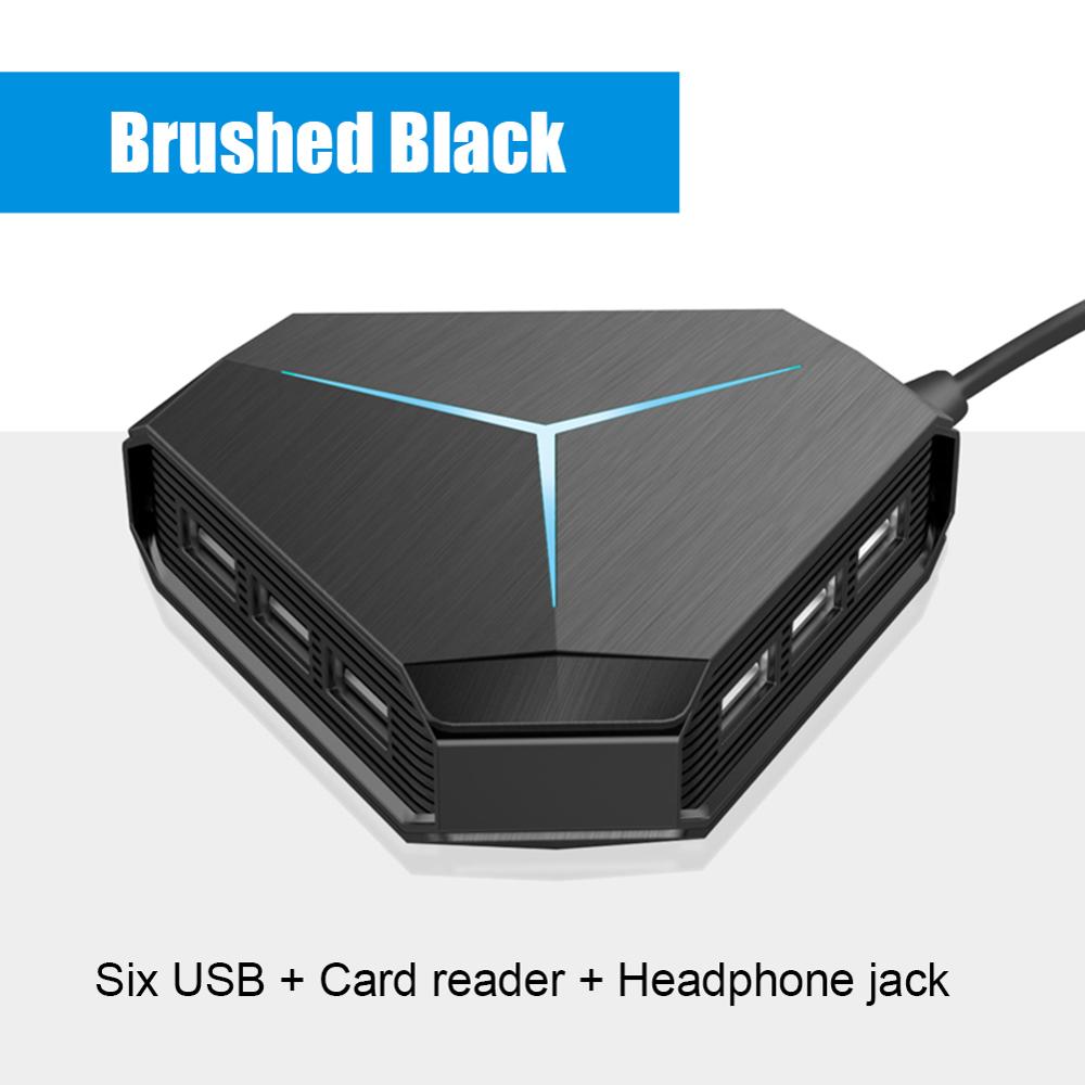 Multi Purpose USB Hub 6-Port USB2.0/3.0 Splitter SD/TF Card Reader AUX Jack Hub for PC and More: 02
