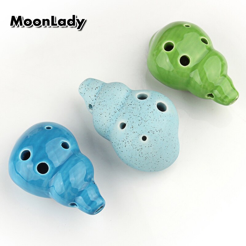 Ocarina 6 Hole Small Conch Ocarina Alto C Tone Beginner Ocarina Tourist Souvenir Teaching Toys Ceramic Pendant