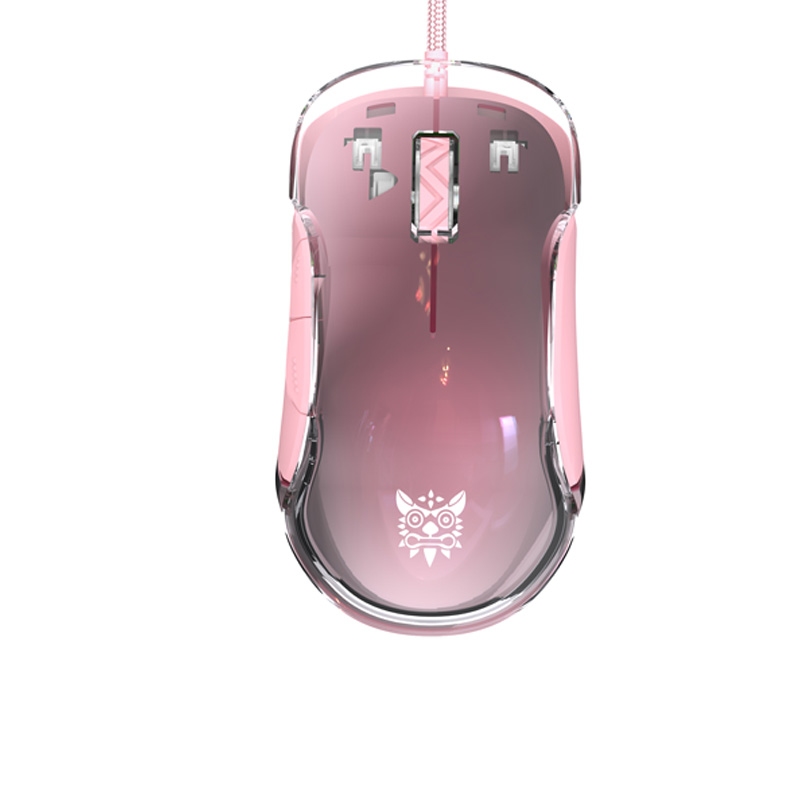 ONIKUMA Phantom RGB Gaming Mouse 7-Speed Adjustable DPI Dual Haptic Scroll Wheel: Light purple