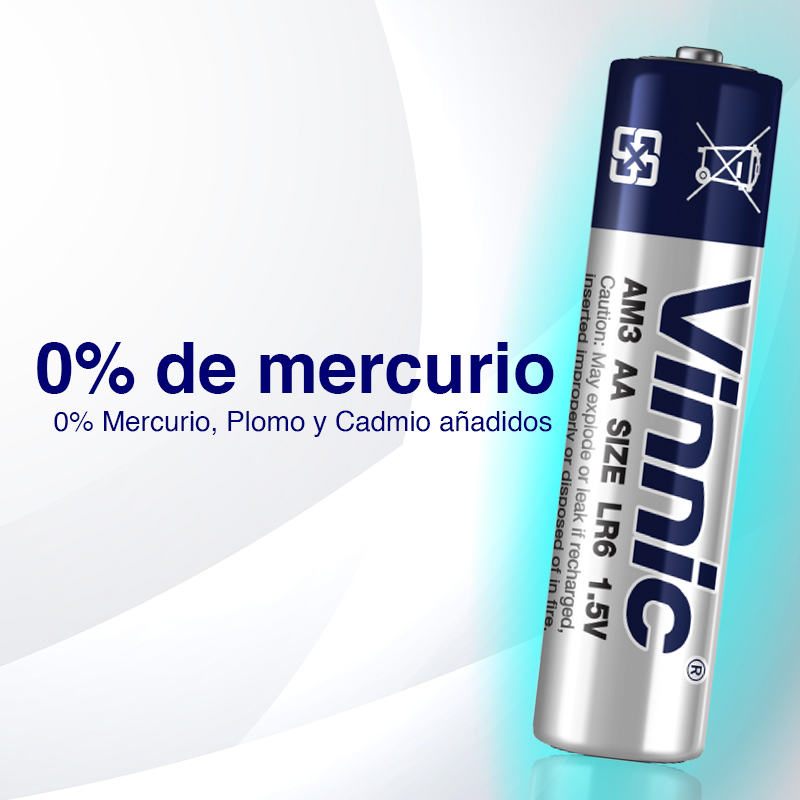 Pilas Vinnic bateria original Alcalina Tipo AA LR6 en blister 40X Unidades