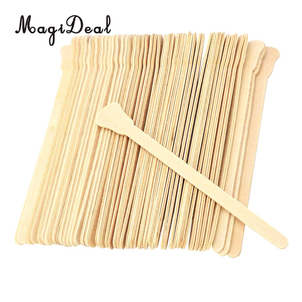 50 Pieces Wooden Waxing Applicators Sticks for Face &amp; Eyebrows Wax Spatula Hair Removal safety and non-toxic