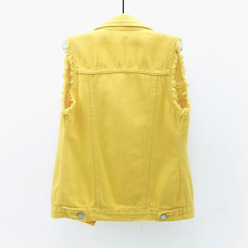 Lila ärmellose Jeansjacke Damen Sommermode einreihige Jeansweste Mantel Vintage passende Jeanswesten Indie Weste