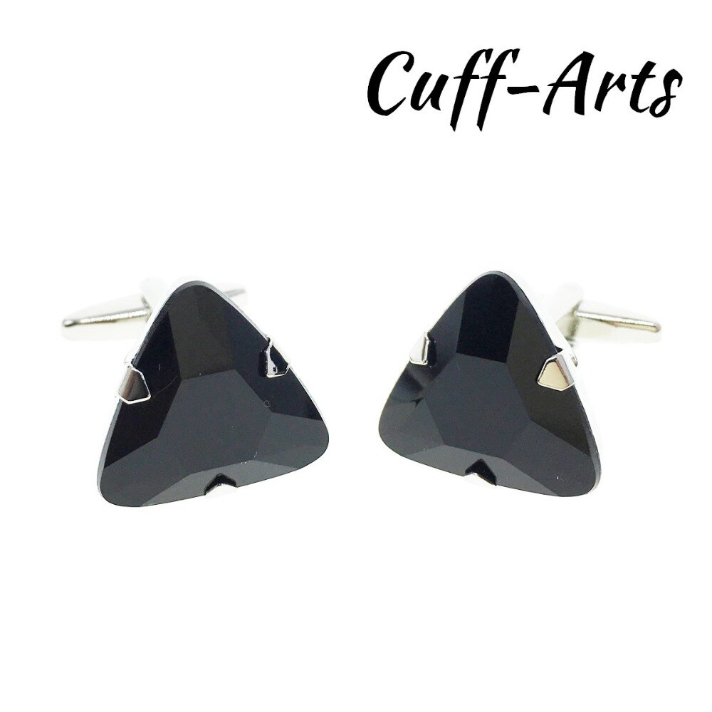 Cuffarts Trendy Gemelli Geometrica del Triangolo Bottoni Gemelli Regali NON del Nero di Modo di Cristallo Del Rhinestone Del Polsino Link Uomo C20154