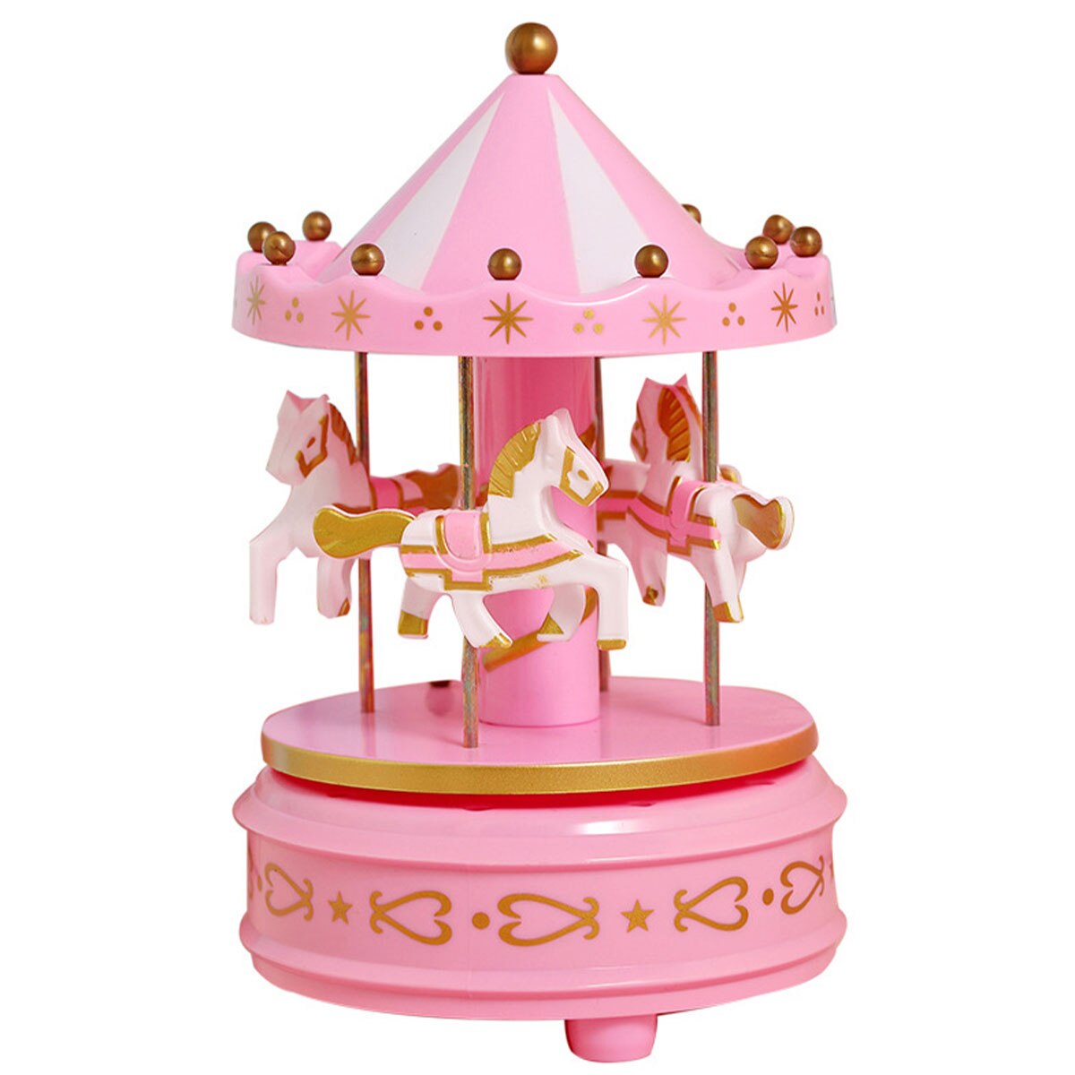 Carrousel Muziekdoos Met Licht Merry-Go-Round Muziek Dozen Geometrische Muziek Babykamer Decoratie Kerst Bruiloft Verjaardag: Roze