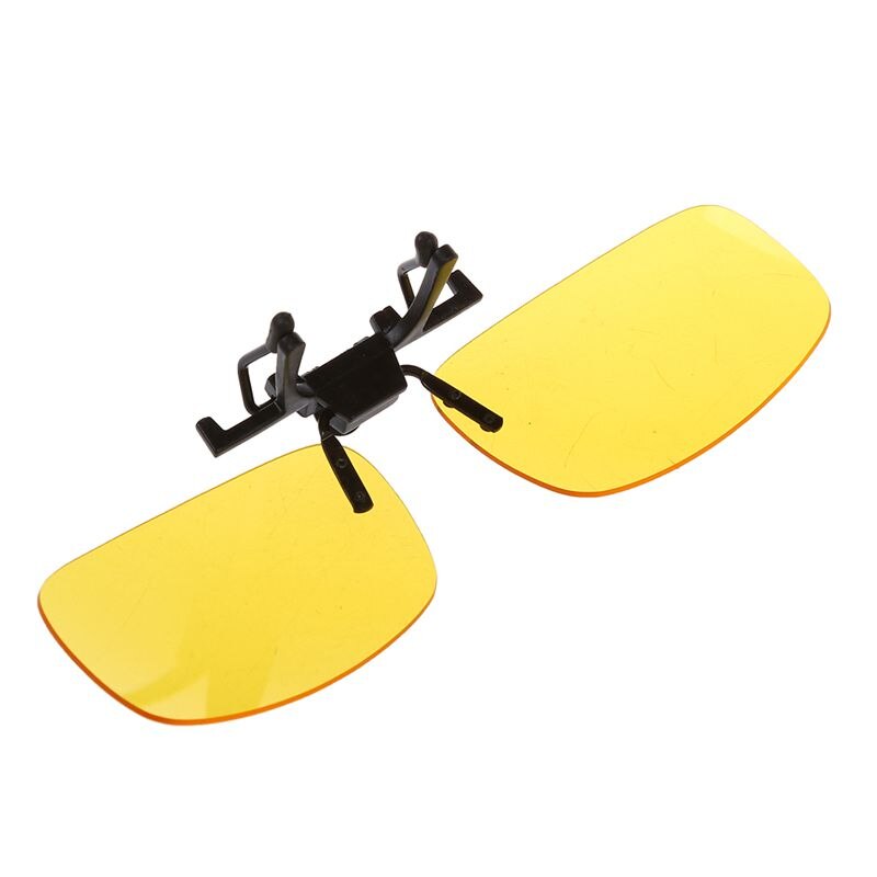 Lentes rectangulares Amarillo Claro sin montura Clip en gafas de conducción de visión nocturna