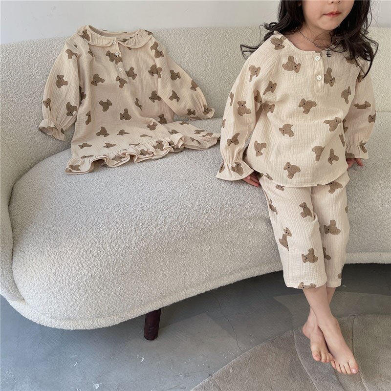 MILANCEL 2022 primavera nuovi pigiami per bambini biancheria da notte per bambina camicia da notte a maniche lunghe pigiama per ragazze coreane pigiama per bambini di moda