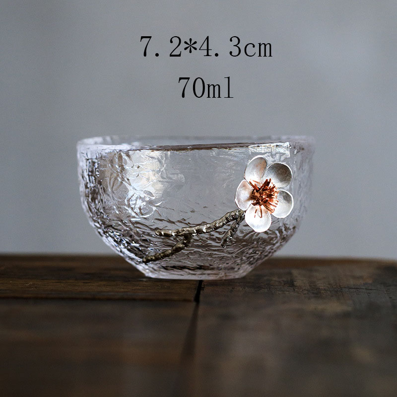 Japanse glazen theekopjes, proefkopjes met kersenbloesem, hoge temperatuur kungfu-theeservies, glaswerk voor thuis, wijnglas, drinkgerei: 3