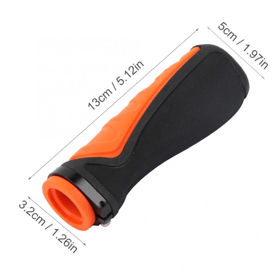 1 Pair Bike Handlebar Grip Rubber Handlebar Grips Anti-Slip Ergonomic Bike Grips Orange Black Ultralight Cycling Handlebar