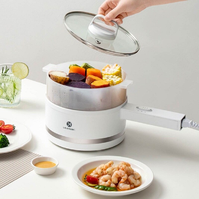 1.5L elektryczny gar robić gotowania Multicooker patelnia patelnia parowar gorący kociołek owsianka zupa kuchenka urządzenie śniadaniowe nie-Stick garnek