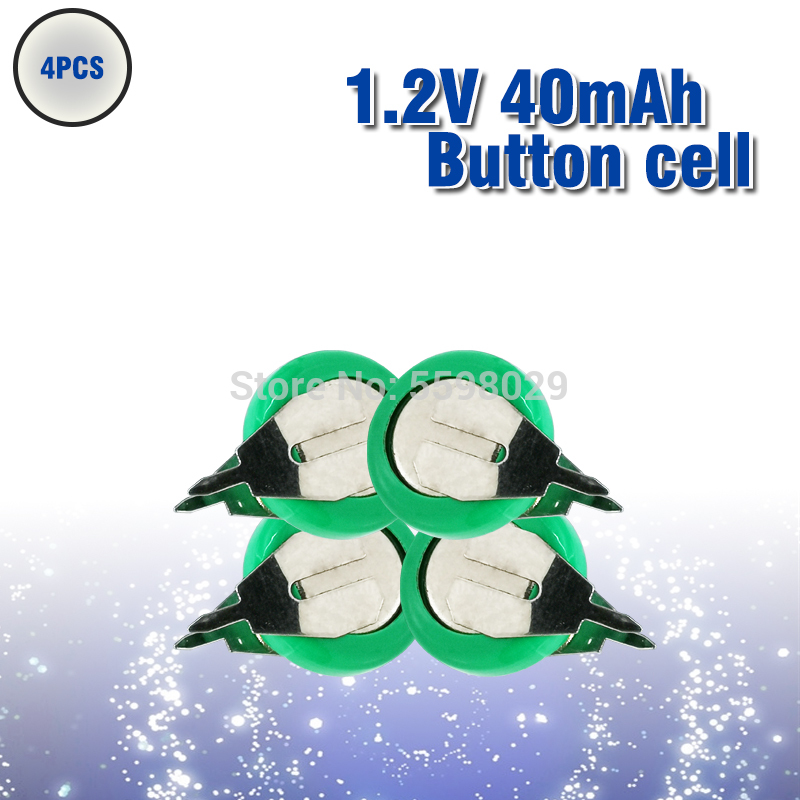 1.2V 40Mah Ni-Mh Oplaadbare Batterij Knoopcel Knoopcel Batterij Met Lassen Pins Voor Led Lampen Oortelefoon: 4pcs