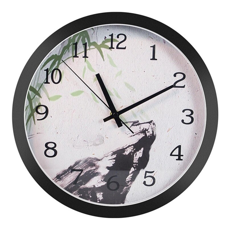 Chinese Style Wall Clock Led Glowing Intelligent Sound Control Mute Clocks: 12