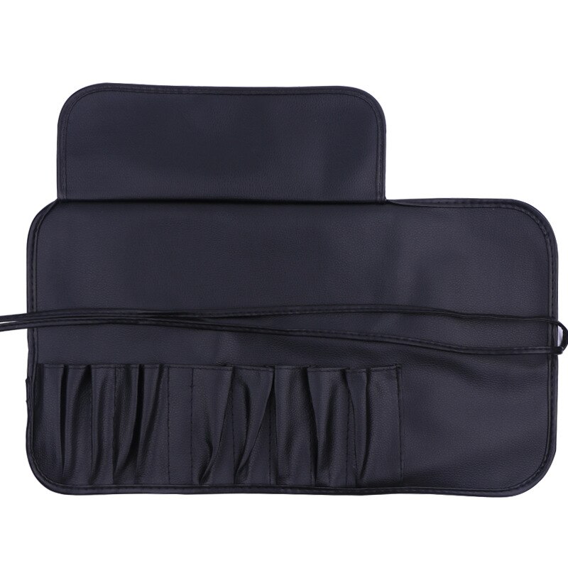 MB01-pincel de madera para base de maquillaje, juego de sombra de ojos, brocha, brochas de maquillaje: Bag Leather Black