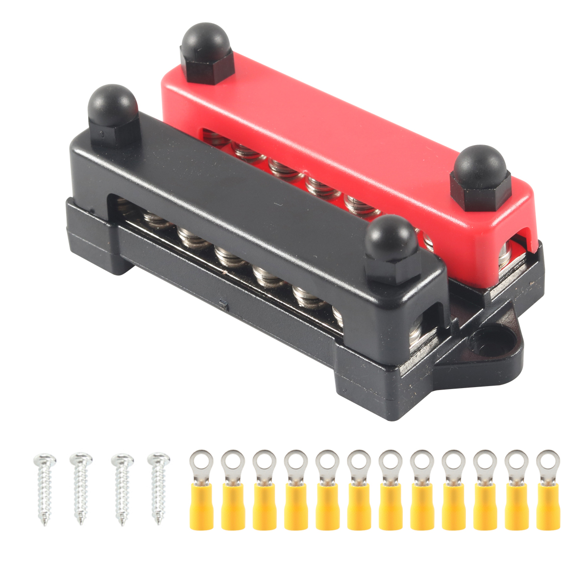 Max 300V AC/48V DC Negative/Positive Screw Terminal Power Distribution Block Battery Bus Bar for Car Trailer RV Boat Motorcycle: Default Title