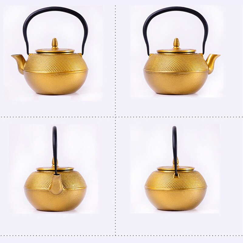 Mini théière petits pots en fonte | Petit thé en or, bouilloire en fer décoré d&#39;animaux, Pot en or, théière japonaise de thé