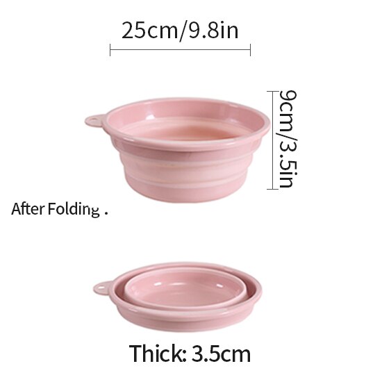 Fold Washbasin Plastic Wash Basin Wash Basket Kitchen Bathroom Laundry Basin: pink-s