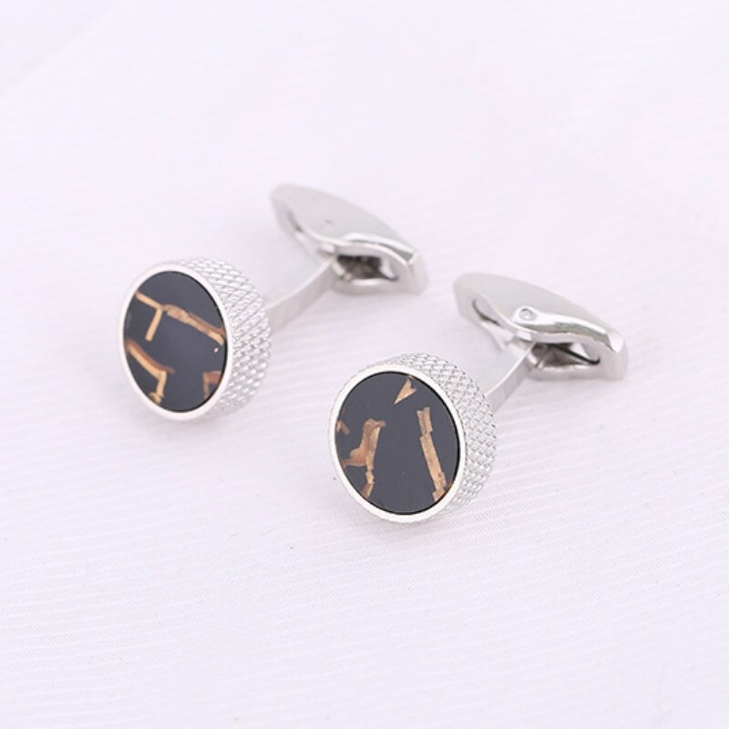 French Cufflinks Men's Business Banquet Wedding Host Suit Shirt Cuff Buttons Personality Trendy Round Enamel Cuff Links