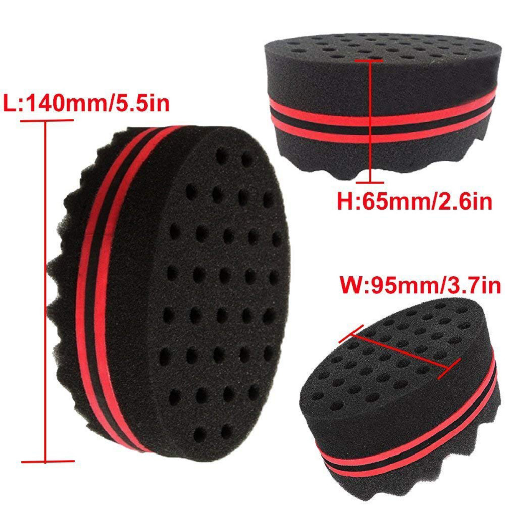 Doppelseitige Schwamm Haar Pinsel Oval Haar Styling Werkzeug Für afro spule welle furcht flechten Magie Drehungen stil sowohl Seiten schwamm Haar