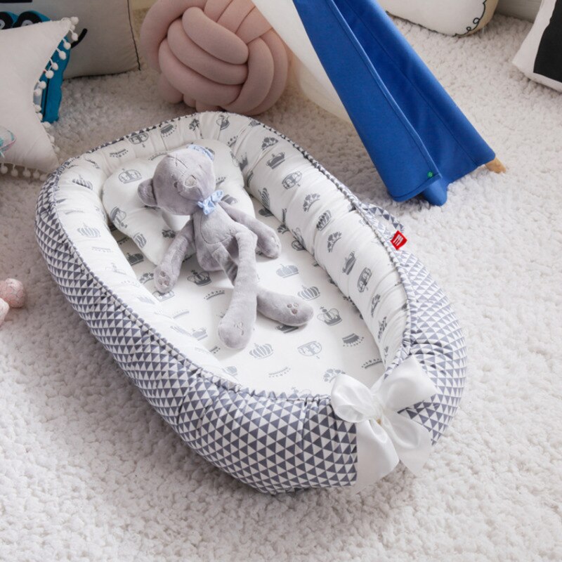 Portable Baby Bed Nest Newborn Crib for Boys Girls Pillow Cushion Travel Bed Infant Cradle Cot Sleeping Bed