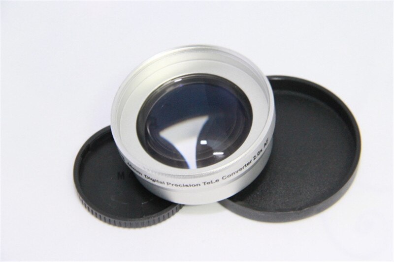 Macro Digital lens 46mm 2.0x TELE Telephoto Camera LENS for Camcorder+Lens Front Rear Caps+Lens bag for Front Thread Camcorder