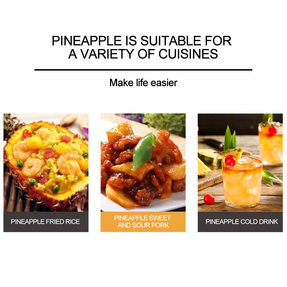 1PCS Rvs Pineapple Slicer Cutter en Corer Ananas Dunschiller Mes Machine Groente Fruit Snoeier Gereedschap Core Puller Schil