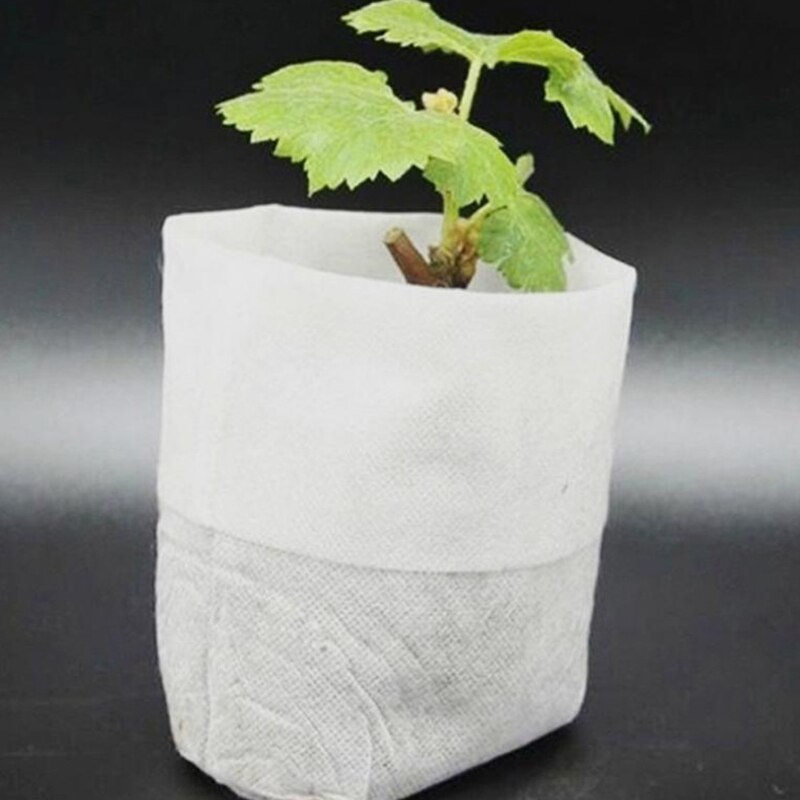 100 stk . 8*10cm non-woven planteskoleposer plantevækstposer frøplantepotter miljøvenlige biologisk nedbrydelige ventilerer voksende planteposer
