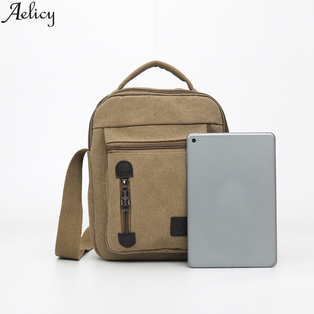 Aelicy Men Sports Solid Canvas Totes Messenger Bag Traveling Crossbody Bags Shoulder Bags For Men