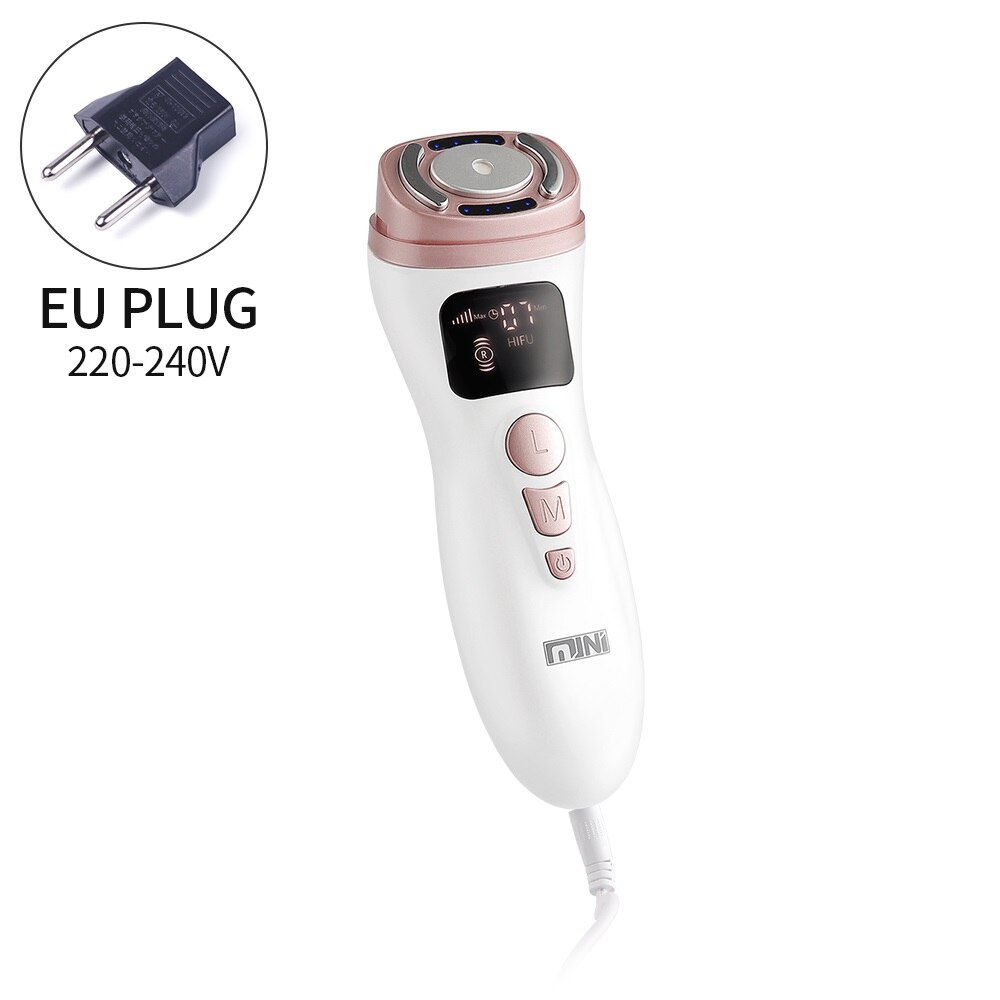 2.0 Upgrade Ultrasone Rf Ems 3-In-1 Gezicht Hals Skin Lifting Massager Mini Hifu Anti Rimpel Aanscherping gezicht Afslanken Apparaat: EU PLUG (220-240V)