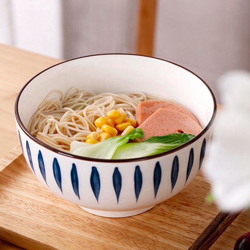 9Pcs Japanese Tableware Set Dinner Plate Round Ceramic Pattern Plate Porcelain Dessert Dinnerware