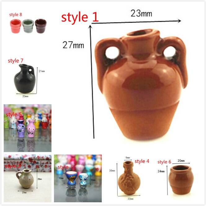 Handgemaakte Poppenhuis Miniatuur Vintage porselein bloempot vaas jar 1:12 schaal