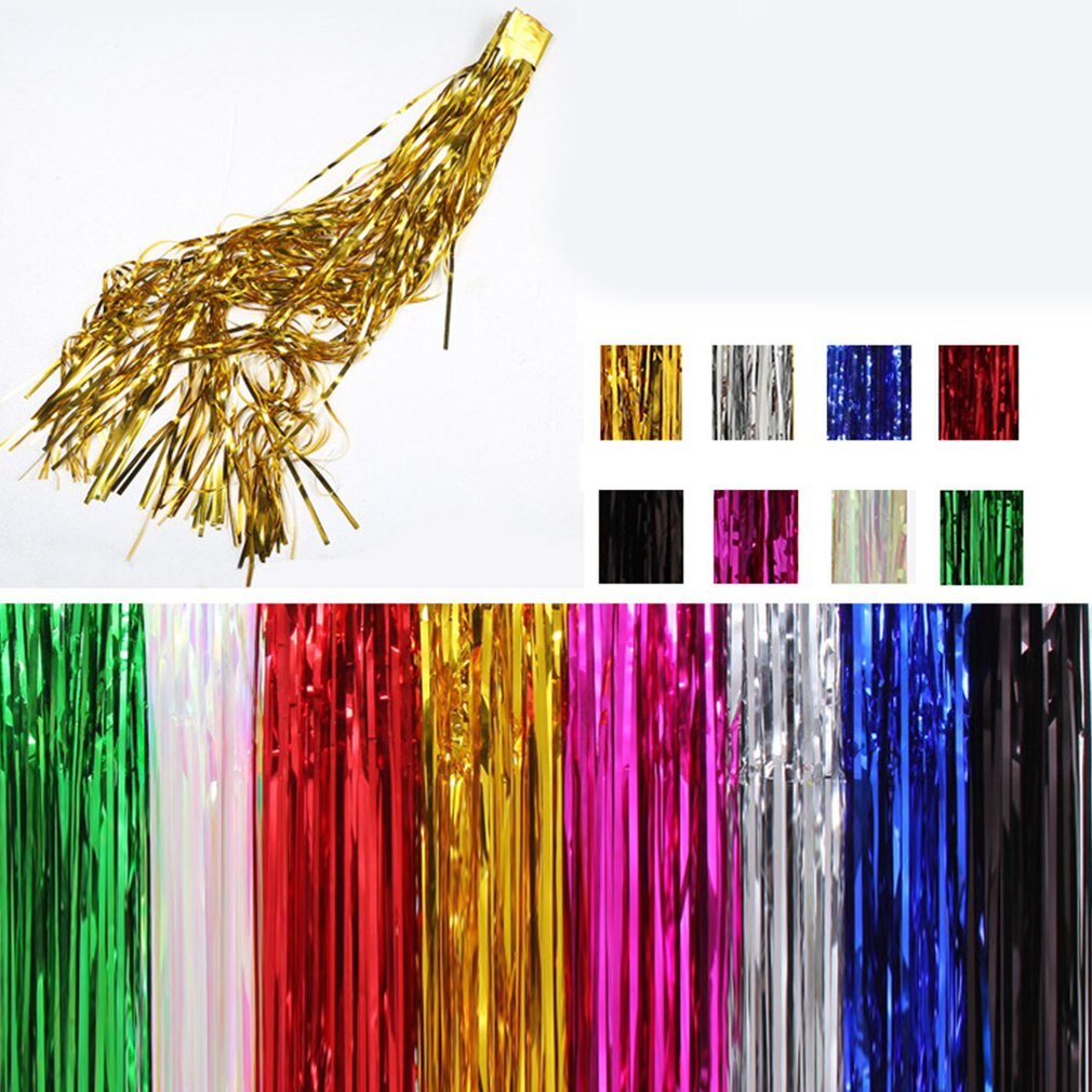 Christmas Celebration Party Background Fringe Curtain Plastic Streamers Wedding Birthday Party Decoration Backdrop