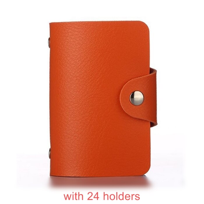 PU Leather Card Holder Card Case Women Credit Passport Card Bag ID Passport Card Wallet F073: orange card holder