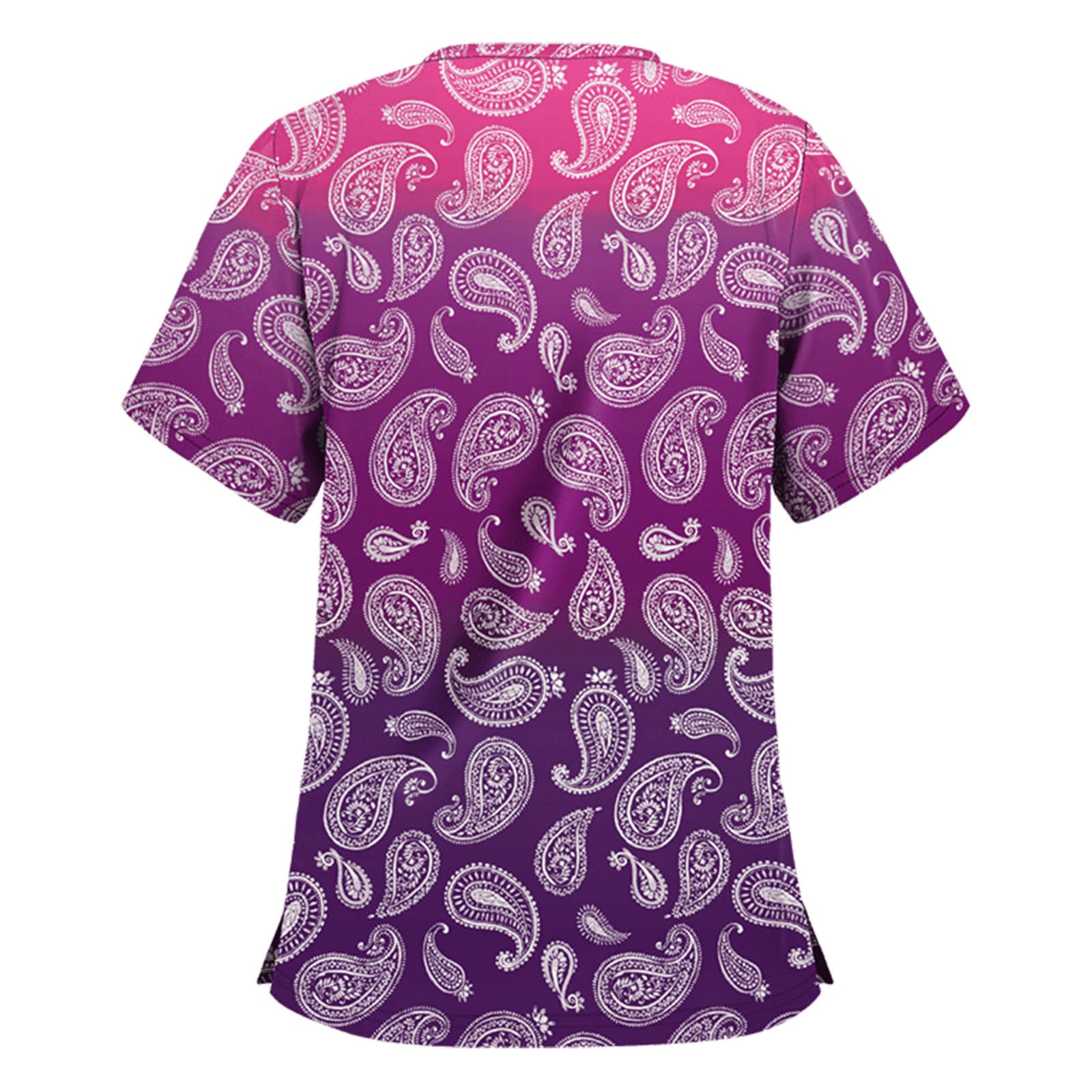 Summer Women T Shirt Heart Print Nursing Scrubs Tops V-Neck Short Sleeve Work Uniforms Health Services Clothes