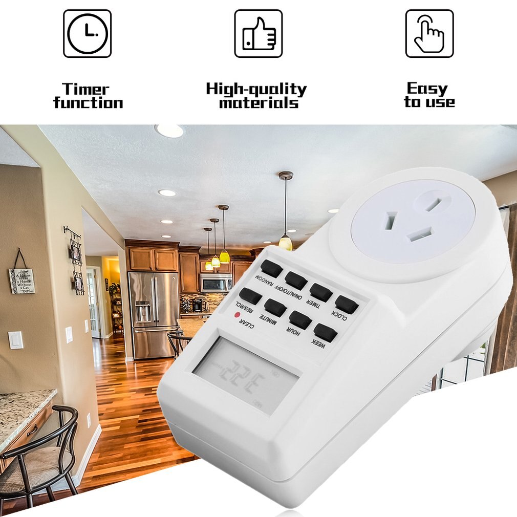 Neue 7 Tag Digitale Elektronische LCD-Plug-in 12/24 Stunde Timer Schalter Steckdose AU Stecker High