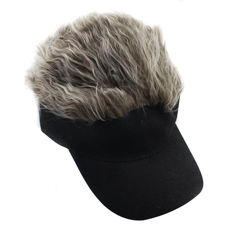 Gorra de béisbol con peluca para hombre, sombrero de con pelo puntiagudo, informal, ajustable, con personalidad creativa, accesorios alternativos: Light Brown