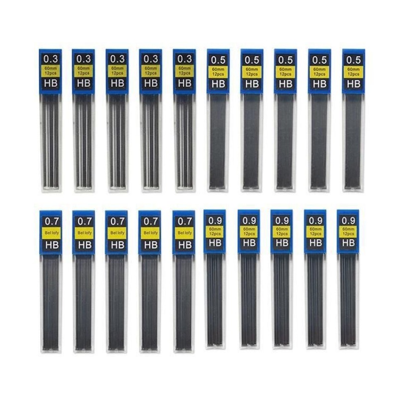1-12 pièces 0.3 0.5 0.7 0.9 1.3 2.0mm HB remplacement recharge fils recharge pour crayon mécanique dessin automatique crayons papeterie
