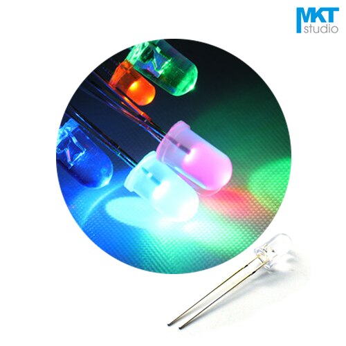 1000Pcs 5mm Long Pins Through Hole High Brightness LED Diode Light Color=Green/Red/Yellow/Blue/White